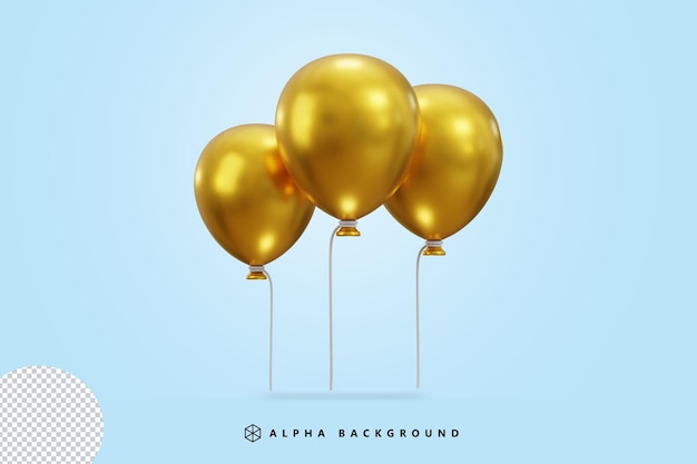Illustrazione vettoriale dell'icona del palloncino dorato 3d