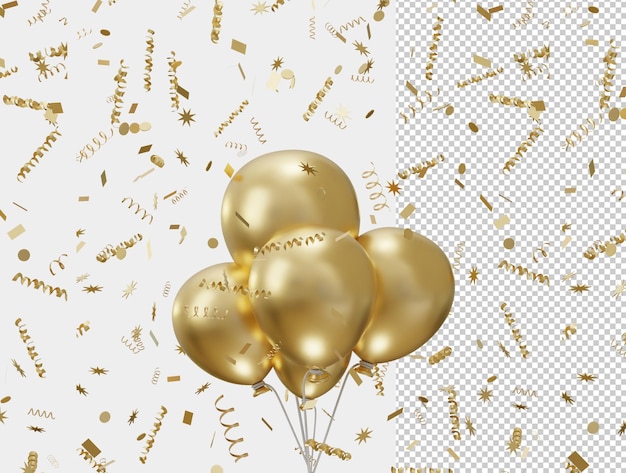 PSD 3d golden balloon icon vector illustration