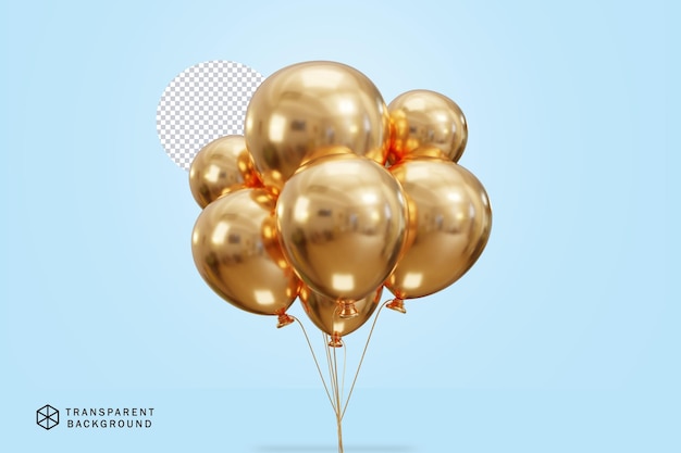 PSD 3d golden balloon icon vector illustration