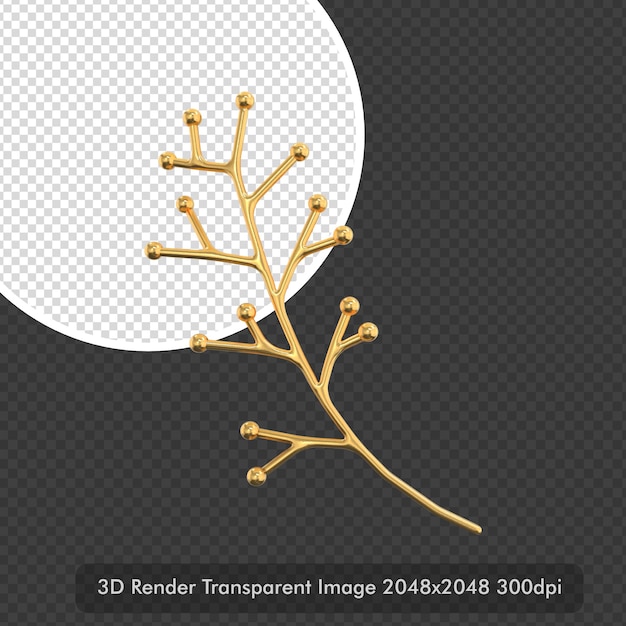 3d golden berries plant branch