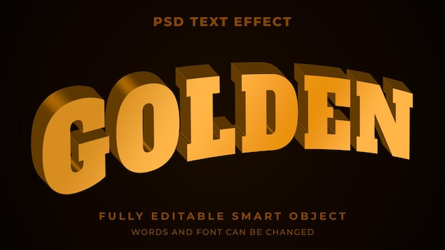 3d golden editable text effect