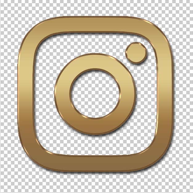 PSD 3d golden effect instagram button