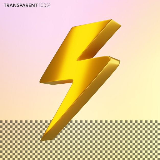 3d golden electric icon