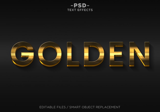 3d golden elegant effects редактируемый текст