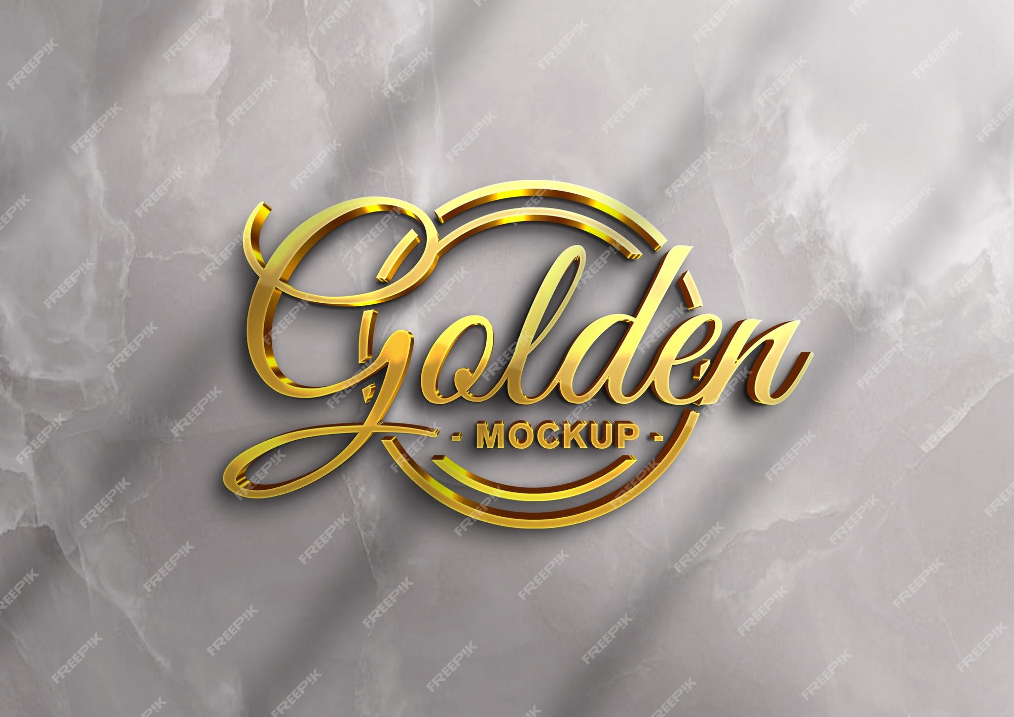 3d Logo Mockup Gold - Free Vectors & PSDs to Download