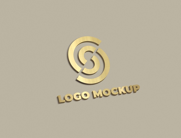 3d golden logo mockup