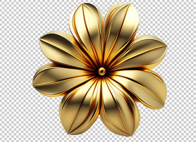 PSD 3d 金色の金属の花