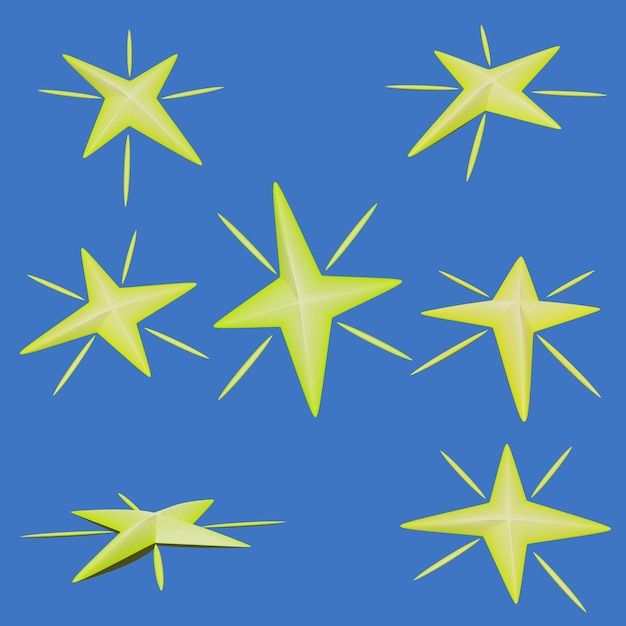 3d golden star icon