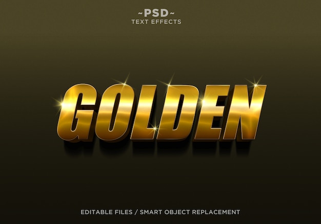 3d golden style 4 effect editable text