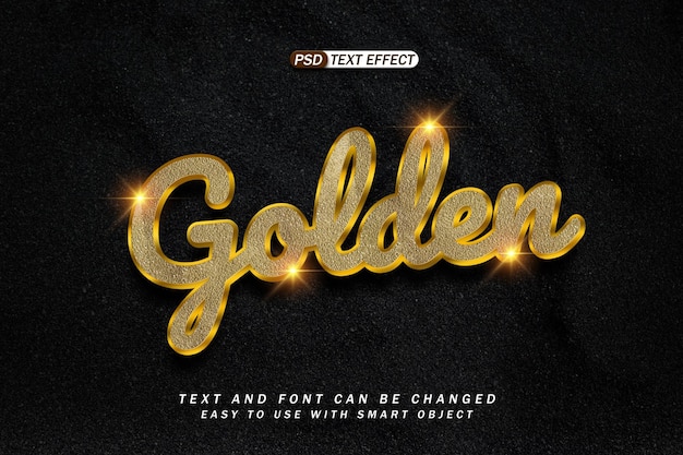 PSD 3d golden style text effect