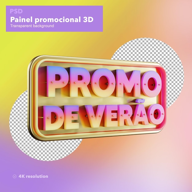 PSD set di pannelli 3d golden summer offer