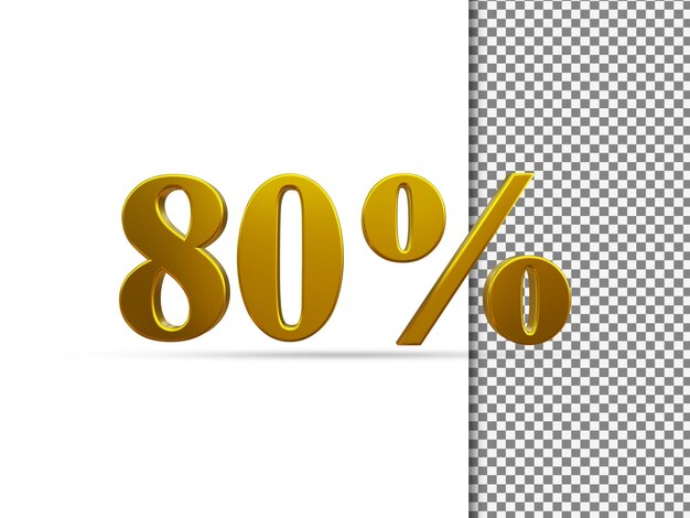 Эффект трехмерного золотого текста 80 процентов