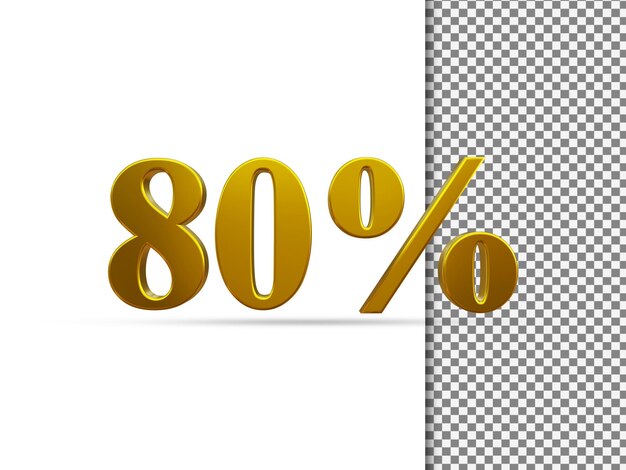 3d 황금 텍스트 효과 80%