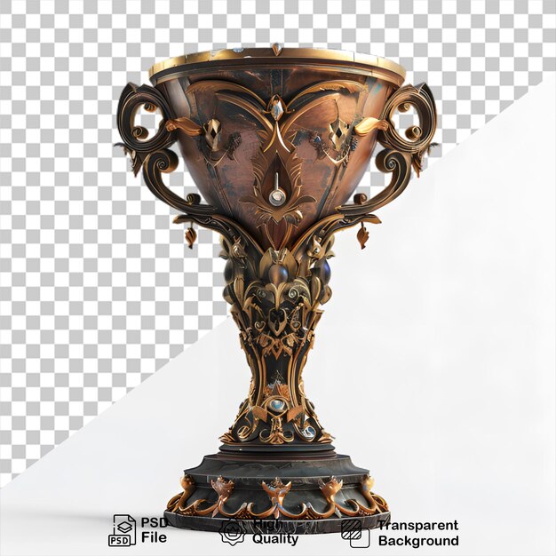 PSD a 3d golden trophy isolated on transparent background