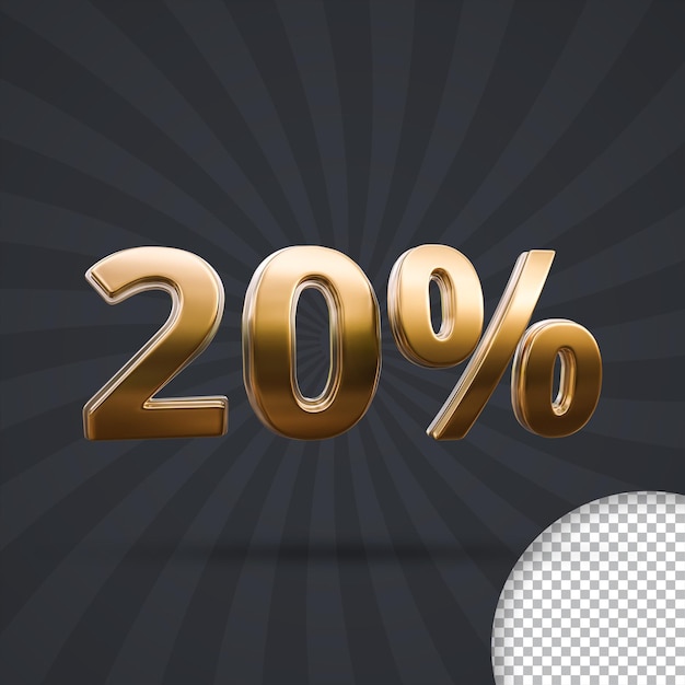 3d golden twenty percent psd