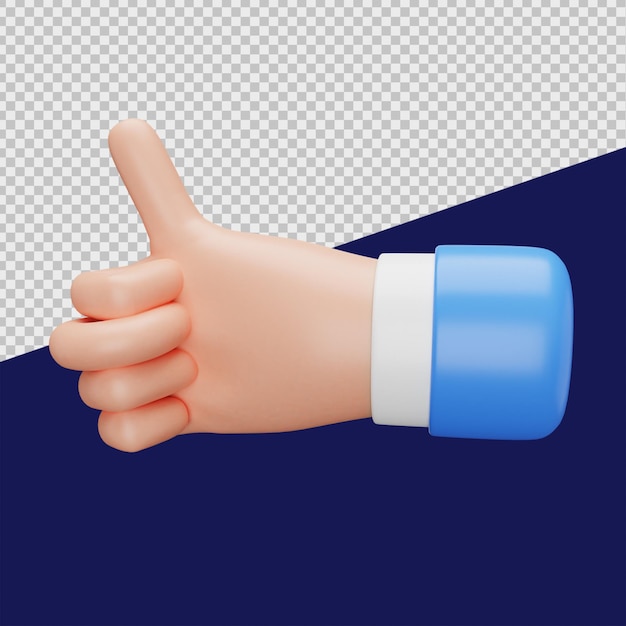 PSD 3d good hand gesture illustrations