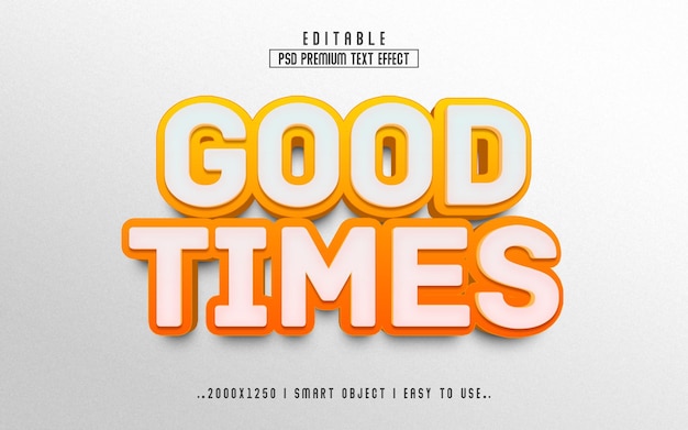 3d Good Times psd styl efektów tekstowych edytowalny