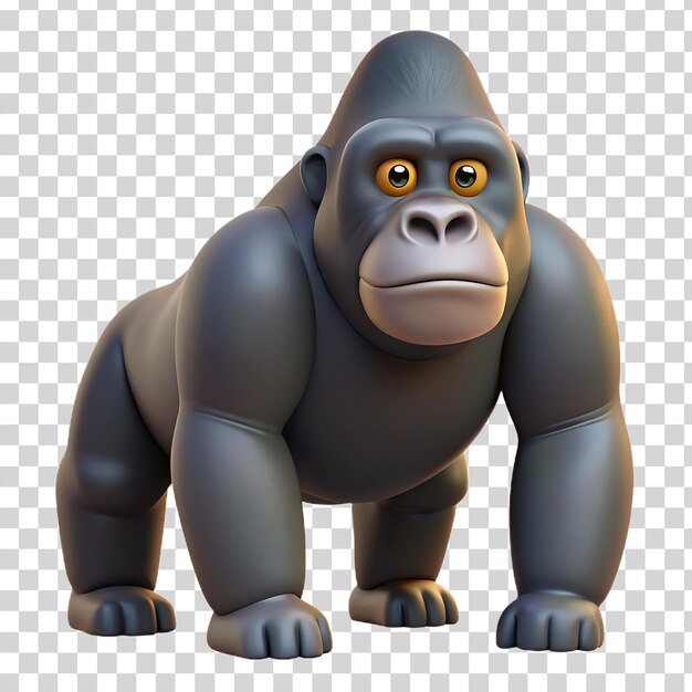 PSD 3d gorilla geïsoleerd op transparante achtergrond