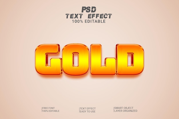 3d-gouden bewerkbare teksteffectstijl
