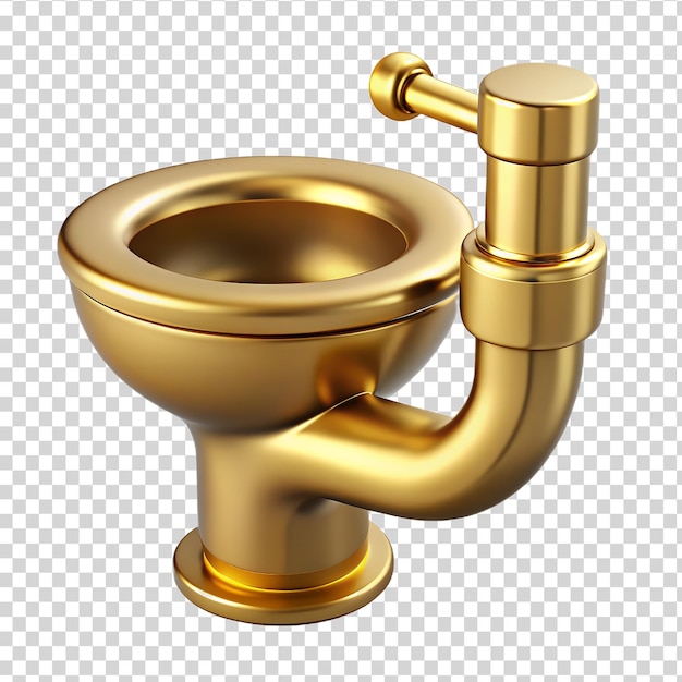 PSD 3d gouden bidet kraan geïsoleerd op doorzichtige achtergrond