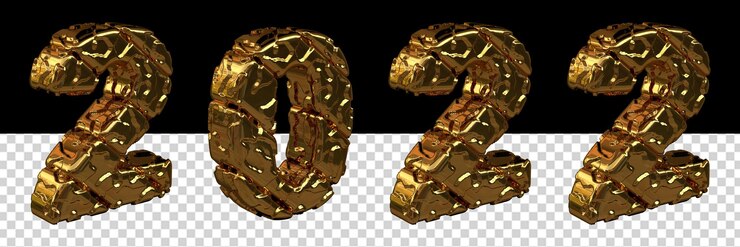 PSD 3d gouden cijfers nieuwjaar 2022