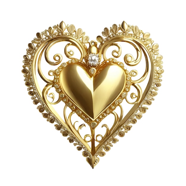 PSD 3d gouden hart hanger