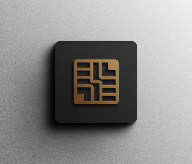 PSD 3d gouden logo mockup ontwerp