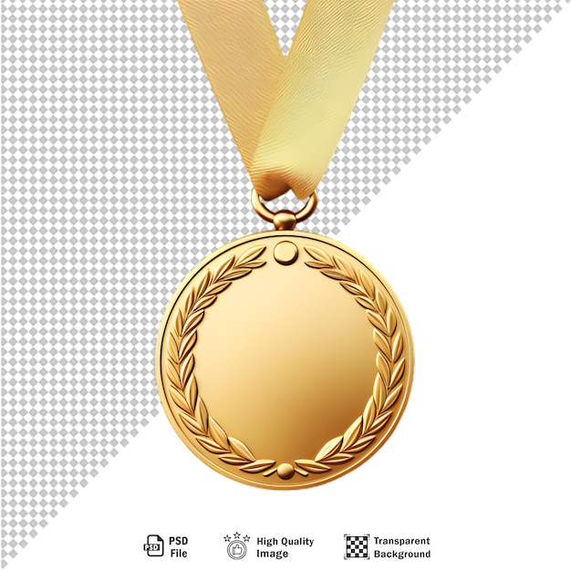 PSD 3d gouden medaille geïsoleerd op transparante achtergrond