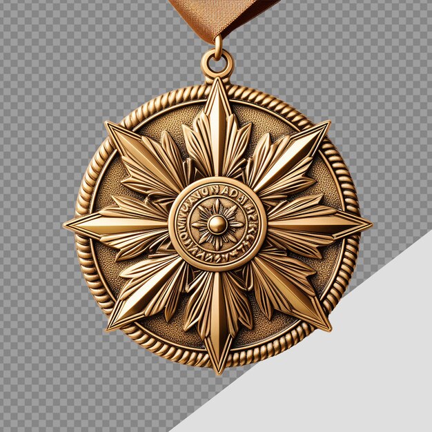 3d gouden medaille ster png geïsoleerd op transparante achtergrond