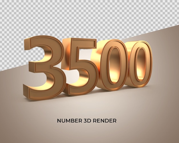 3d-gouden nummer 3500