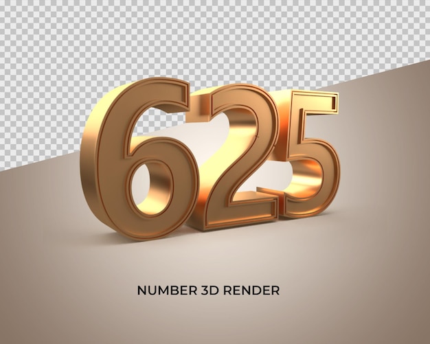 3d gouden nummer 625