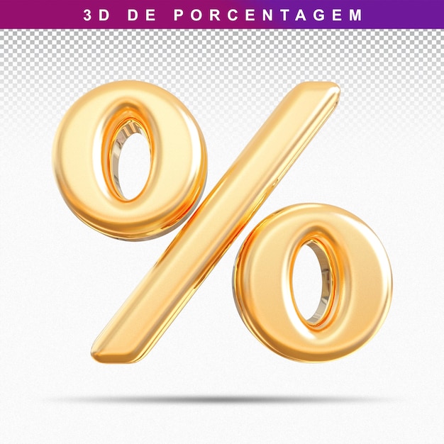 3D-gouden percentage render