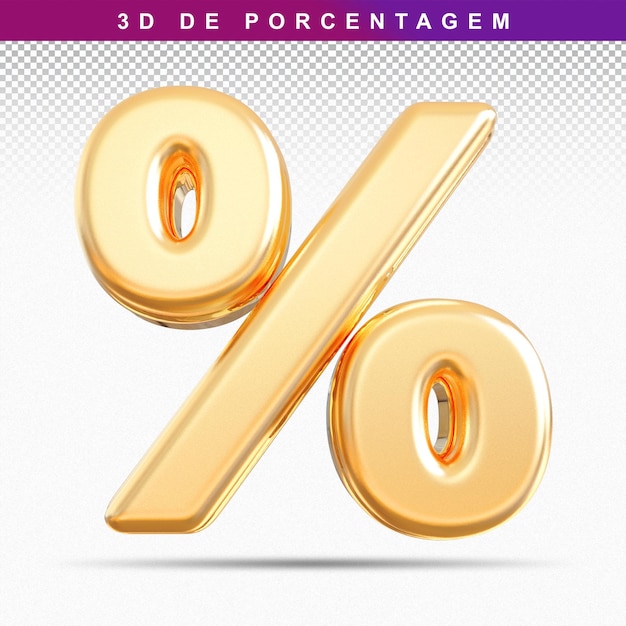 3D-gouden percentage render