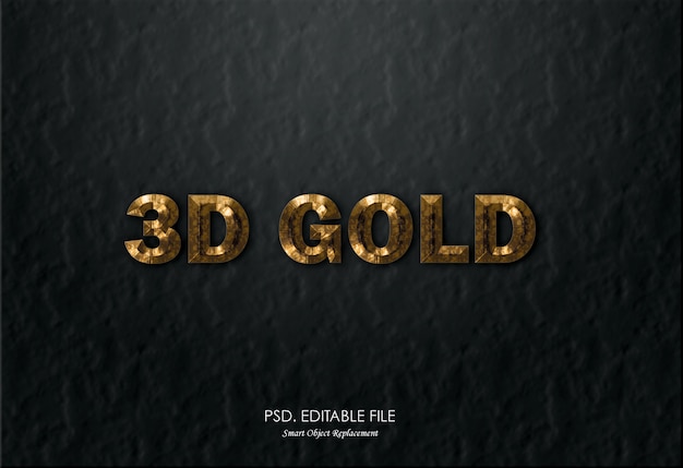 PSD 3d gouden teksteffect mockup