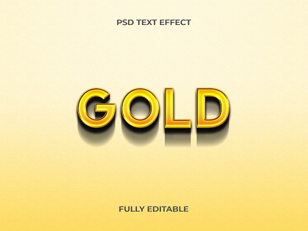 PSD 3d-gouden teksteffect sjabloon