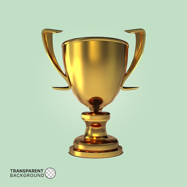 3D-gouden trofee met transparantie render modellering PSD