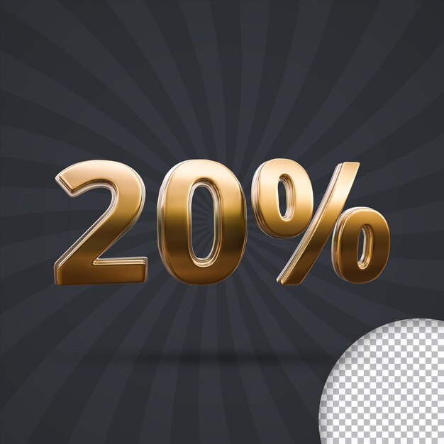 3D Gouden twintig procent psd