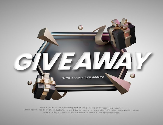 3d gouden zwarte giveaway-badge