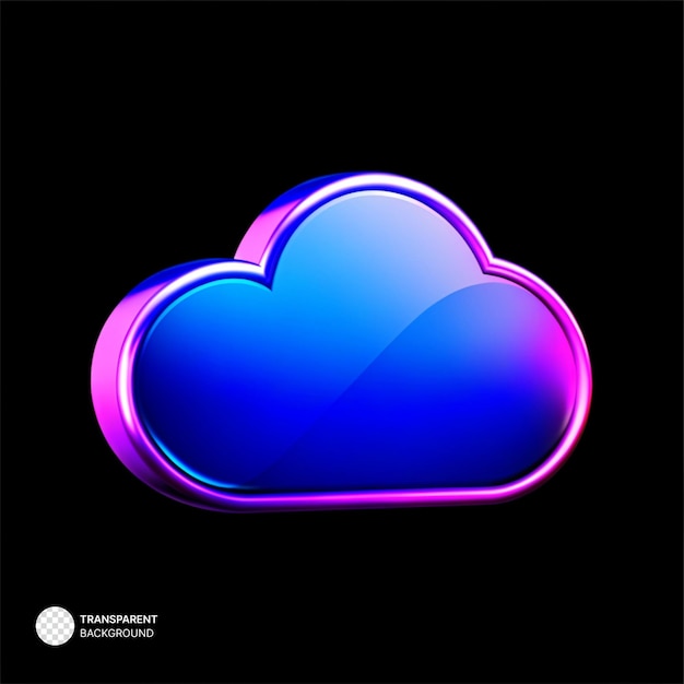 PSD 3d gradient icon cloud glassmorphism illustration