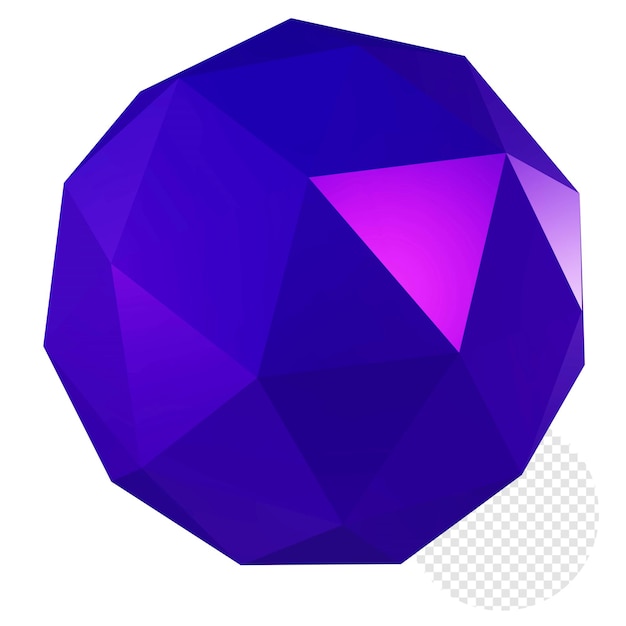 3D-gradiënt mat paars ico bol png-element