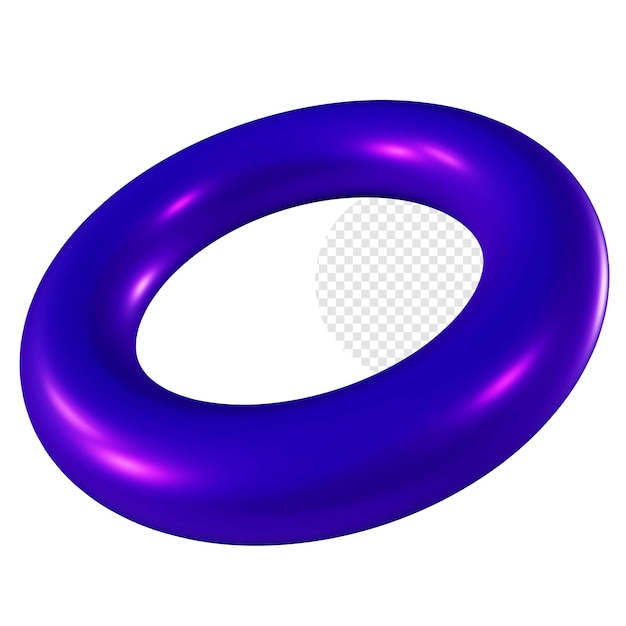 PSD 3d gradient matowy fioletowy torus png element