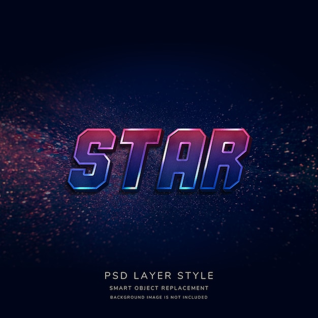 3d gradient space text style effect