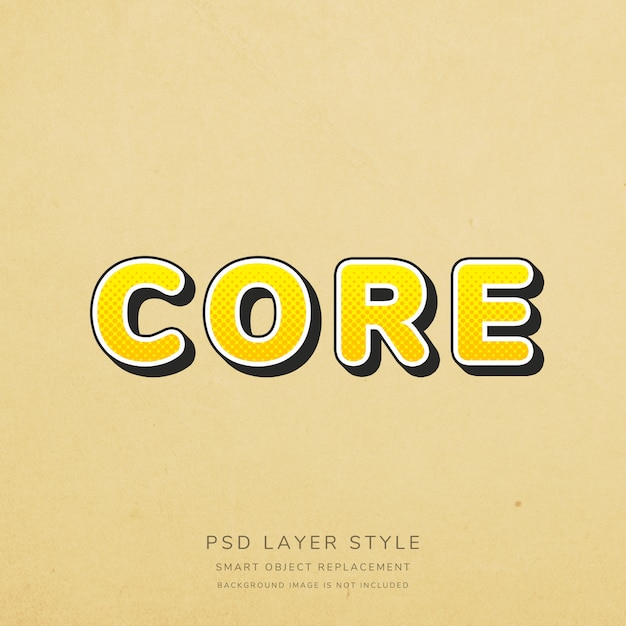 3d gradient yellow vintage text style