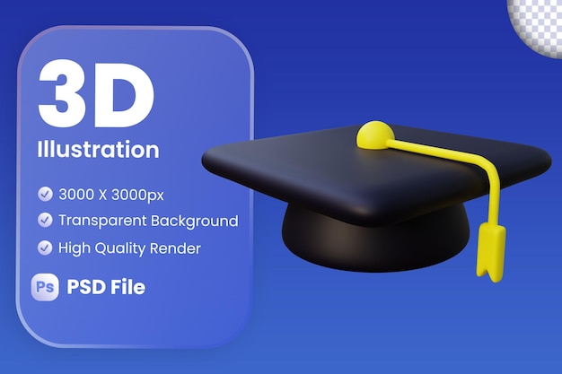 3d graduation hat