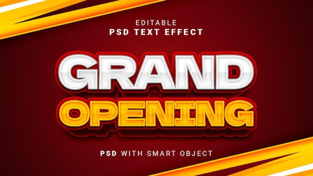 PSD 3d grand opening text effect