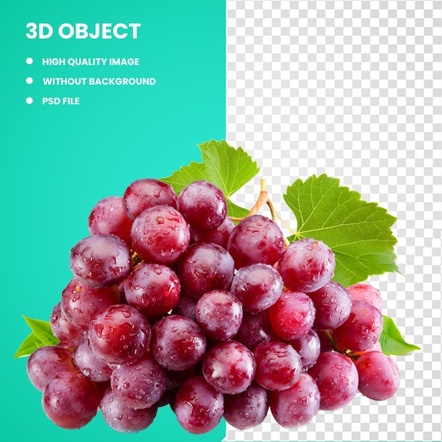 PSD uva 3d alimenti naturali