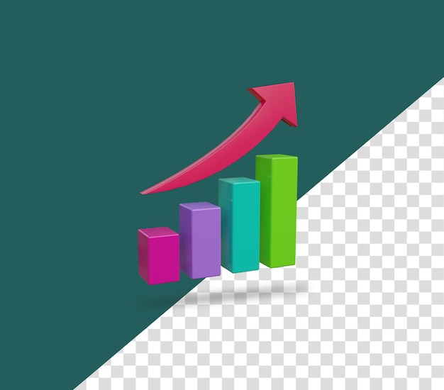 Grafico 3d con freccia intagliata