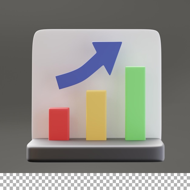 3d graph growth symbol illustration