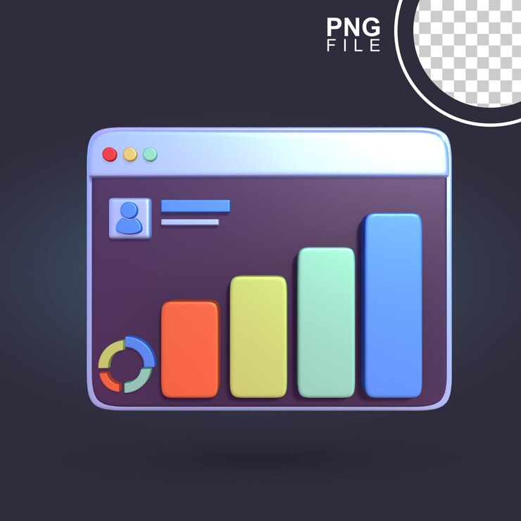 PSD 3d graphic chart analysis