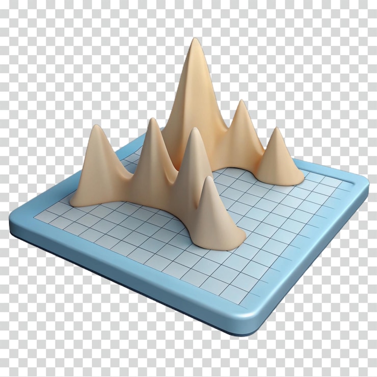 PSD 3d graphical representation of data peaks
